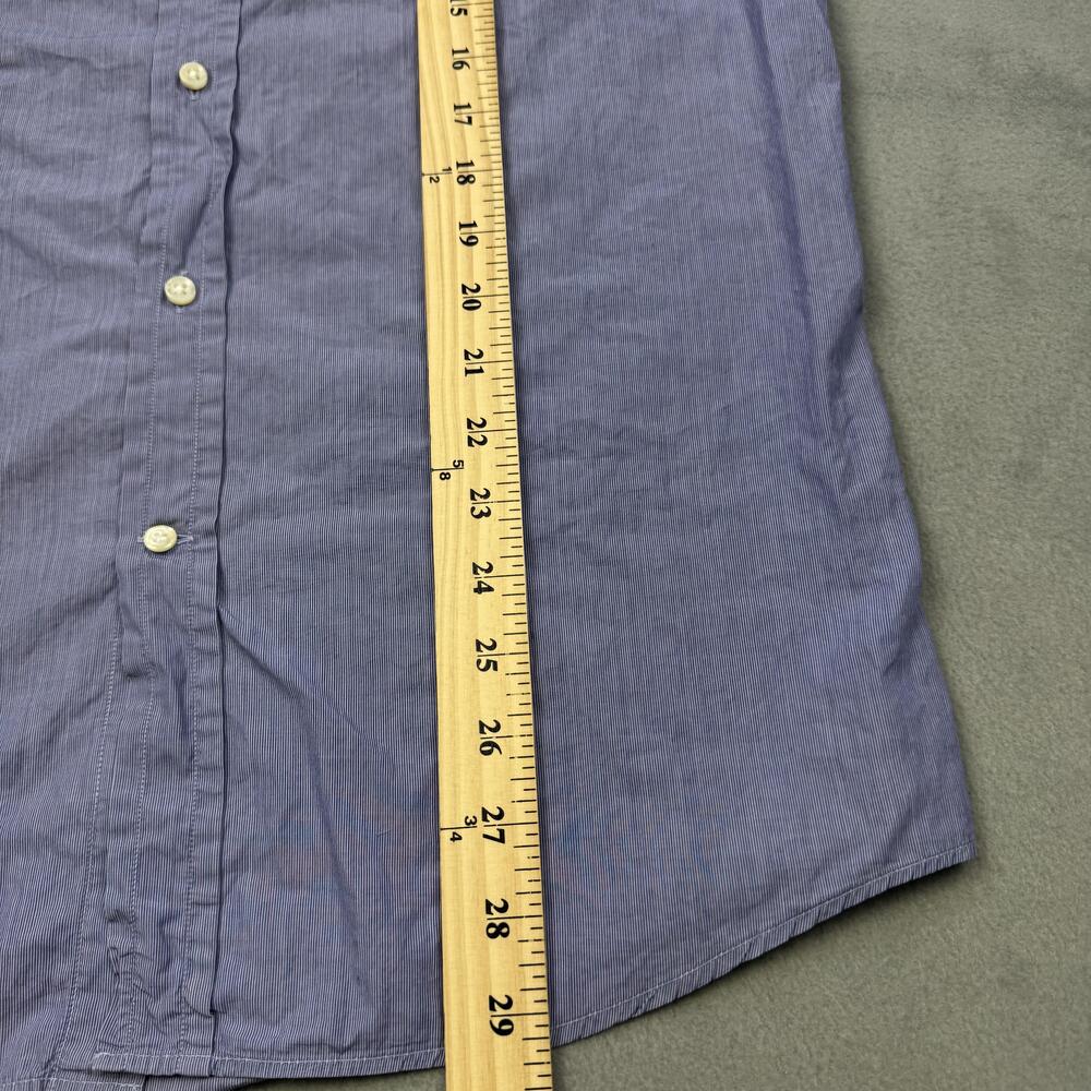 Ralph Lauren Black Label Dress Shirt Mens 15 Blue Pinstripe Classic Made Italy - Picture 11 of 13